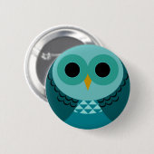 Blaues Eulen-Button Button (Vorne & Hinten)