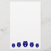 Blaues Eulen-Design Briefpapier (Vorderseite)