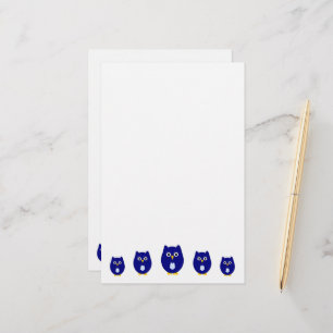 Blaues Eulen-Design Briefpapier