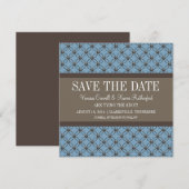 Blaues Extravagantes Gitter Save the Date einladen (Vorne/Hinten)