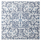 Blaues Extravagantes Muster Fliese (Vorderseite)