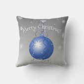 Blaues Extravagantes Weihnachtsschmuckstück Kissen (Rückseite)