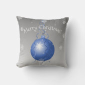 Blaues Extravagantes Weihnachtsschmuckstück Kissen (Vorderseite)