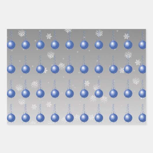 Blaues Extravagantes Zierpapier Geschenkpapier Set (Vorderseite 3)