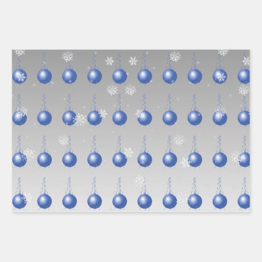 Blaues Extravagantes Zierpapier Geschenkpapier Set (Vorderseite 2)