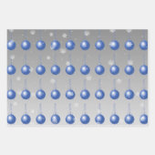 Blaues Extravagantes Zierpapier Geschenkpapier Set (Vorderseite)