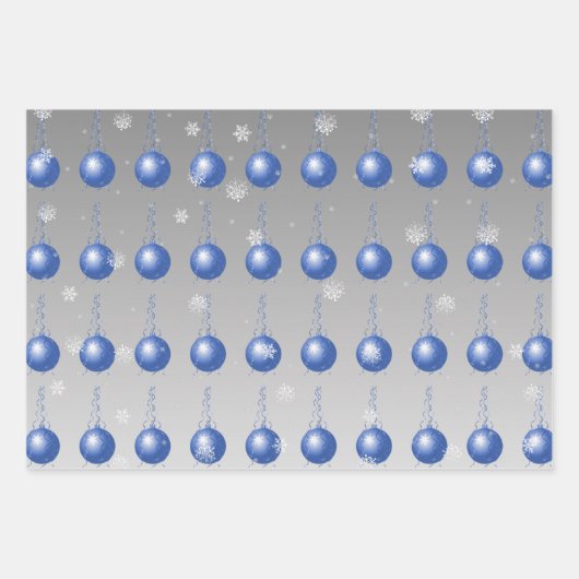 Blaues Extravagantes Zierpapier Geschenkpapier Set (Vorderseite)