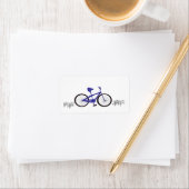 Blaues Fahrrad Adressaufkleber (Insitu)