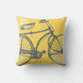 Blaues Fahrrad auf Gelbkissen Kissen (Vorderseite)