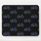 blaues Fahrrad auf schwarz Mousepad (Vorne)
