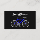 Blaues Fahrrad auf schwarz Visitenkarte (Vorderseite)