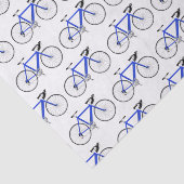 Blaues Fahrrad auf Weißpapier Seidenpapier (Ausschnitt)