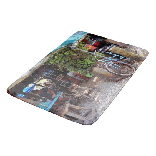 Blaues Fahrrad Badematte (Schrägansicht)