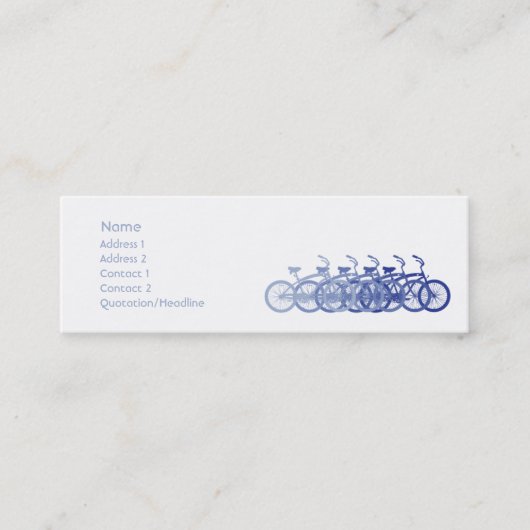 Blaues Fahrrad - dünn Mini Visitenkarte (Vorderseite)