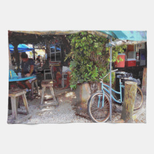 Blaues Fahrrad Handtuch