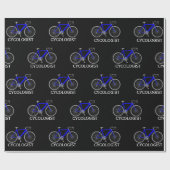 Blaues Fahrrad mit Text des Zykologen Geschenkpapier (Flach)