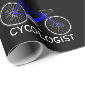 Blaues Fahrrad mit Text des Zykologen Geschenkpapier (Rolleneckpunkt)