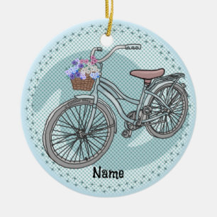 Blaues Fahrrad-Ornament Keramik Ornament