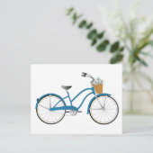 Blaues Fahrrad Postkarte (Stehend Vorderseite)
