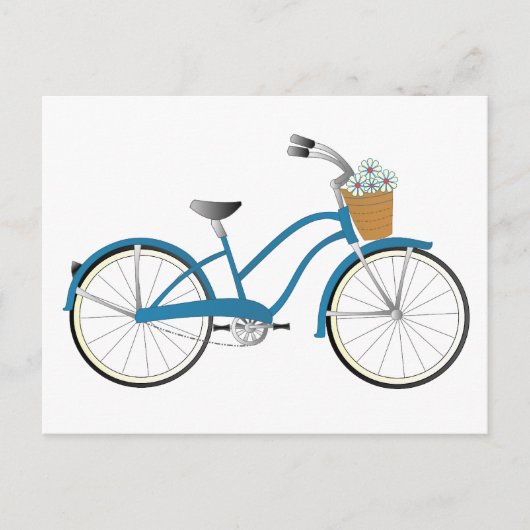 Blaues Fahrrad Postkarte (Vorderseite)