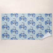 Blaues Fahrrad Strandtuch (Vorderseite)