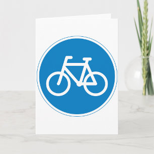 Blaues Fahrradsymbol Schild Radfahrstreifen Verkeh Karte