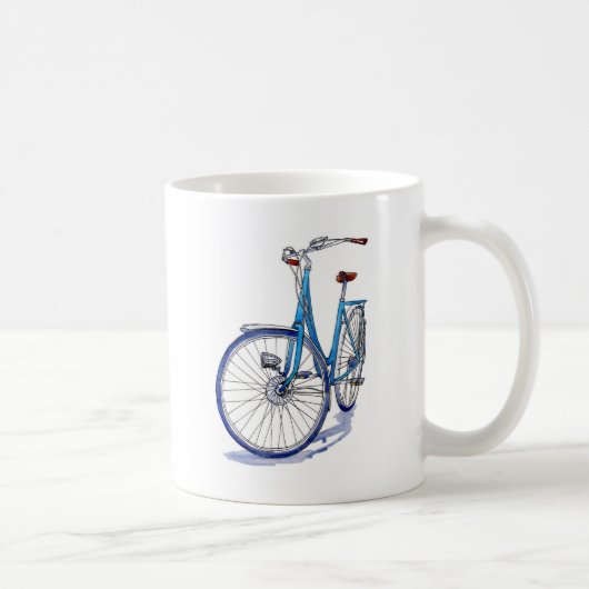 Blaues Fahrradzeichnen Kaffeetasse (Rechts)