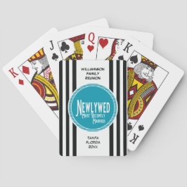 Blaues Familien-Wiedersehen-Preis-Jungvermählten Spielkarten