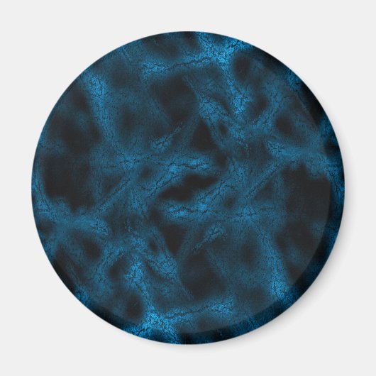 Blaues Fantasiemuster Magnet (Vorne)