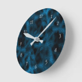 Blaues Fantasiemuster Runde Wanduhr (Winkel)