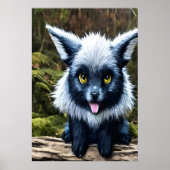 Blaues Fantasy-Füchse | AI Art Poster (Vorne)