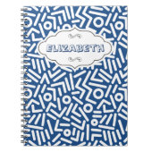 Blaues Farbeseamles Monogramm Musternotizbuch Notizblock (Vorderseite)