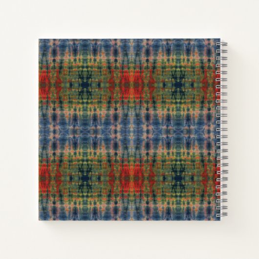 Blaues FarbMix Gefärbte Krawatte Muster Notizblock (Rückseite)