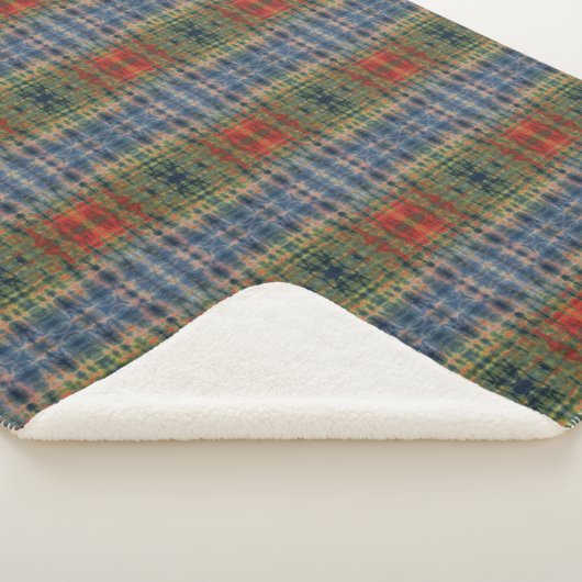 Blaues FarbMix Gefärbte Krawatte Muster Sherpadecke (3/4)