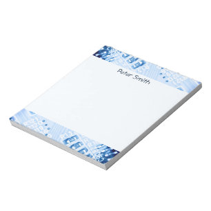 Blaues Farbmuster-Motherboard Notizblock