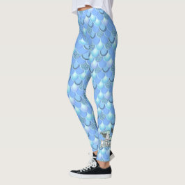 Blaues Farbspektrum von Meerjungfrau Leggings