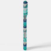 Blaues Feathmuster Case-Mate iPhone Hülle (Rückseite / Rechts)