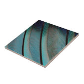Blaues Feder Muster Fliese (Seite)