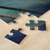 Blaues Feder Muster Puzzle (Seite)