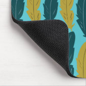 Blaues Federmuster Mousepad (Ecke)