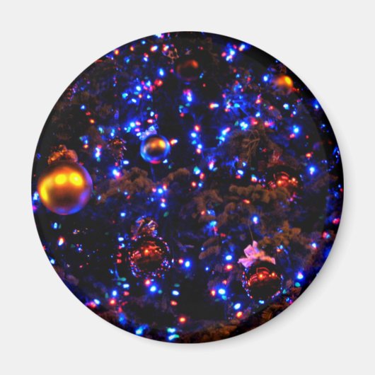 Blaues Feiertags-Glühen Magnet (Vorne)