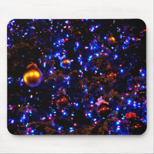 Blaues Feiertags-Glühen Mousepad