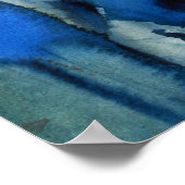 "Blaues Feld der Abstrakten Wasserfarbe von Blume Poster (Ecke)