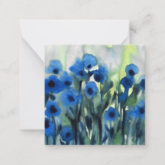 "Blaues Feld der Blume Mitteilungskarte (Vorderseite)