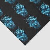 Blaues Fell-Schädel-Gewebe Seidenpapier (Ausschnitt)