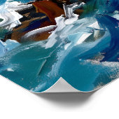 Blaues Felsen Küstenlandschaft Meer Poster (Ecke)