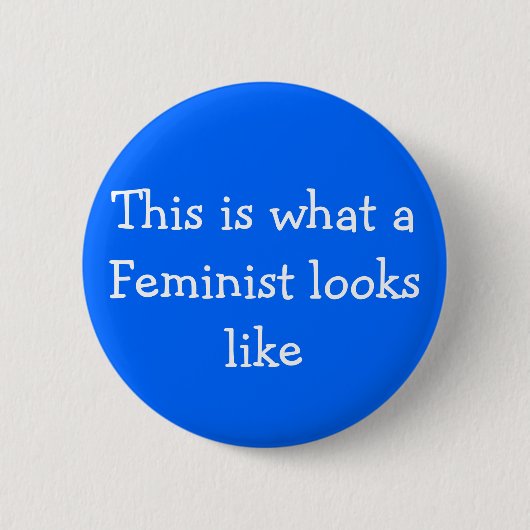 Blaues Feminismus-Button Button (Vorderseite)