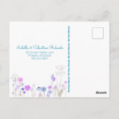 Blaues Fenster, das wir in die farbenfrohe Blume v Postkarte (Rückseite)