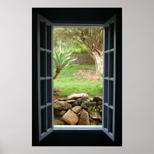 Blaues Fenster öffnen Poster (Vorne)