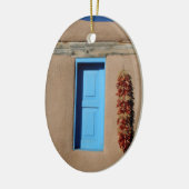 Blaues Fenster von Taos Keramik Ornament (Links)